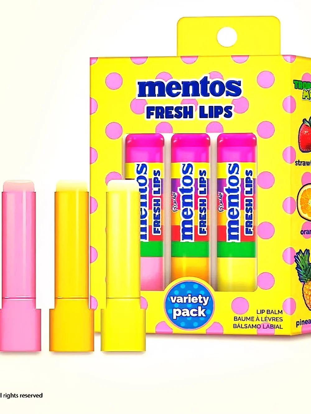 Rude x Mentos Fresh Lips Variety Pack + Citrus Candy Roll Lip Balm Set NIB